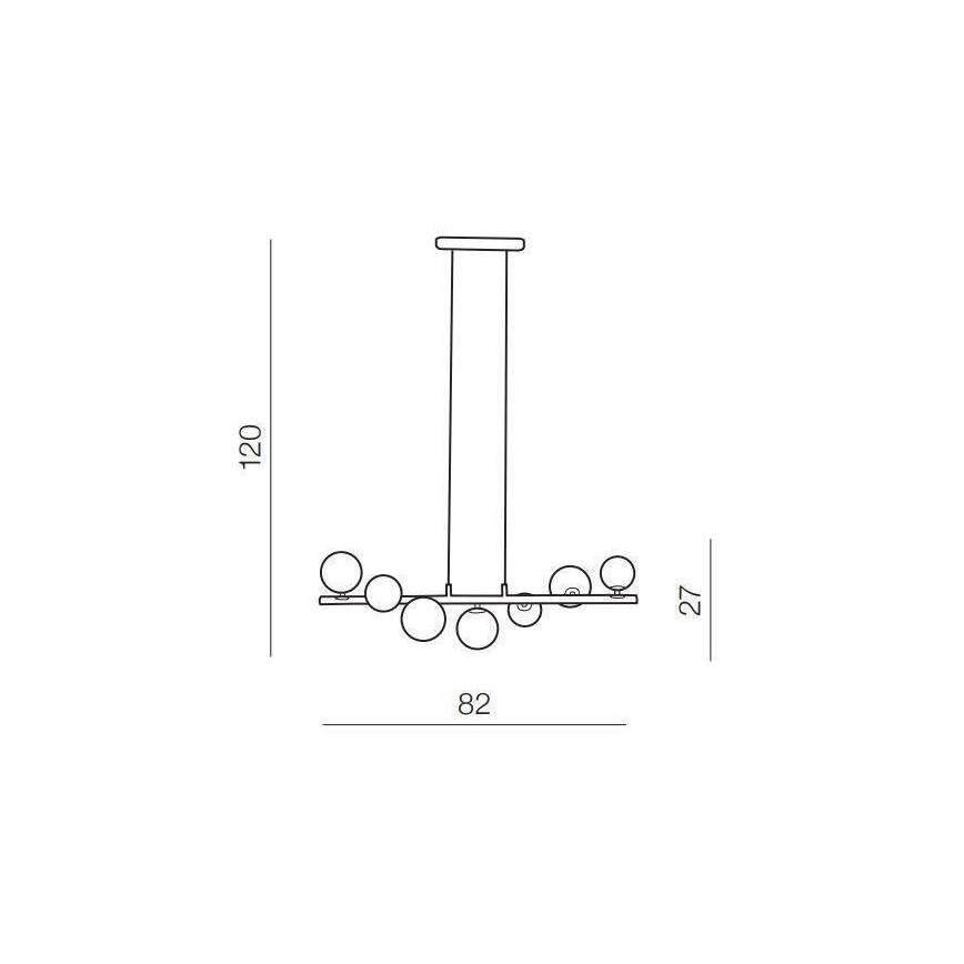 Azzardo AZ4409 - Hanglamp aan een koord SYBILLA 7xG9/25W/230V koper