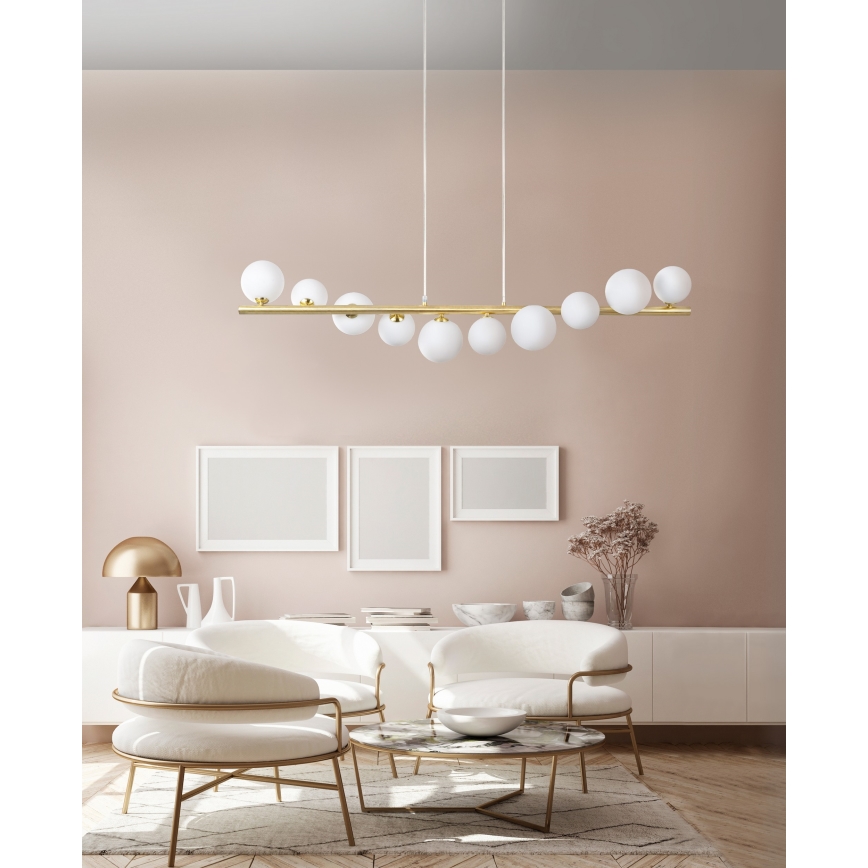 Azzardo AZ4409 - Hanglamp aan kabel SYBILLA 7xG9/25W/230V goudkleurig