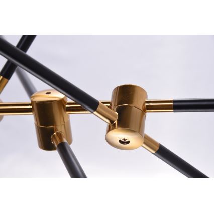 Azzardo AZ4700 - Hanglamp aan een paal SOLEN 6xG9/30W/230V zwart/goud