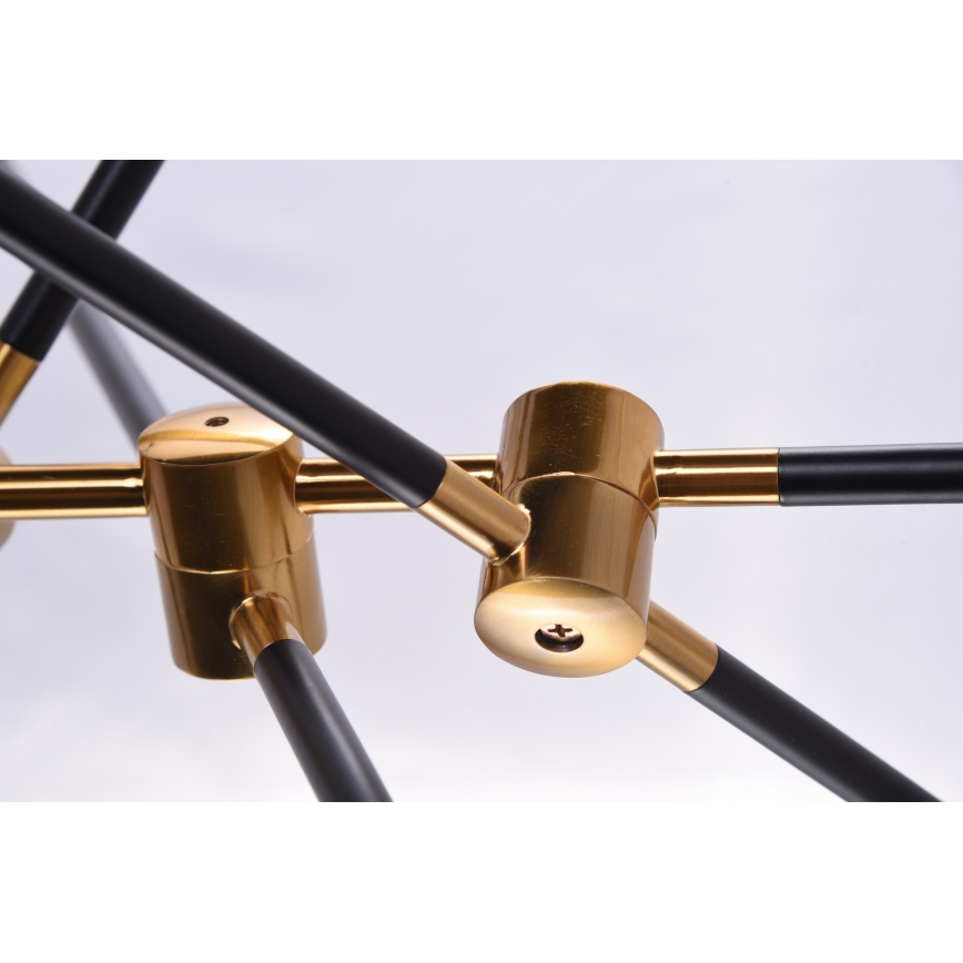 Azzardo AZ4700 - Hanglamp aan een paal SOLEN 6xG9/30W/230V zwart/goud