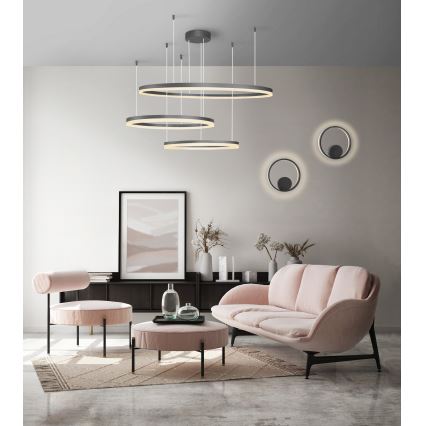 Azzardo AZ4707 - LED-kroonluchter aan kabel HALO LED/130W/230V zwart