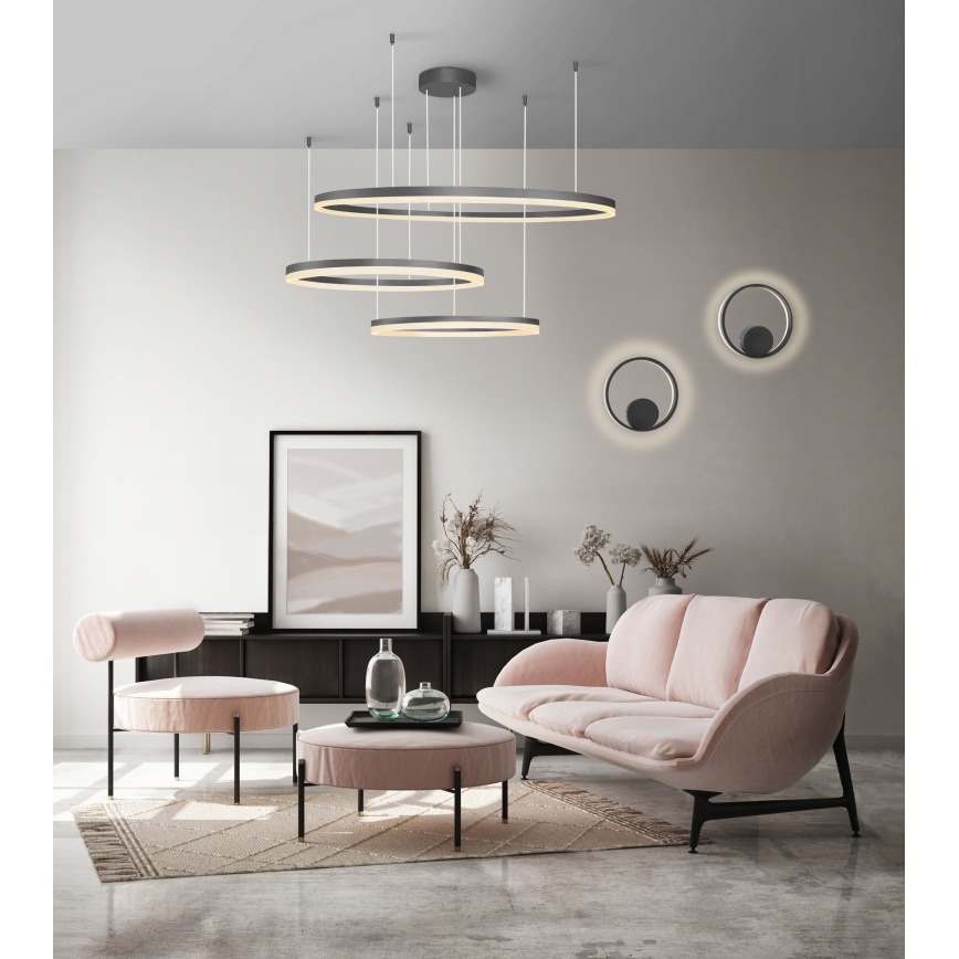 Azzardo AZ4707 - LED-kroonluchter aan kabel HALO LED/130W/230V zwart