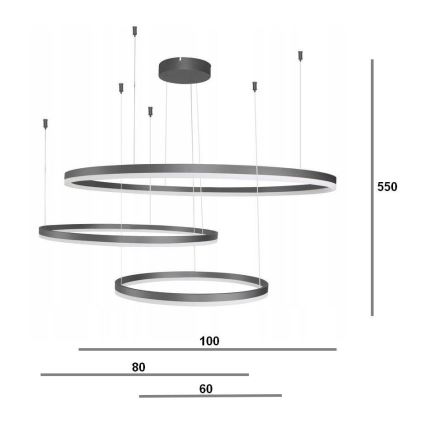 Azzardo AZ4707 - LED-kroonluchter aan kabel HALO LED/130W/230V zwart