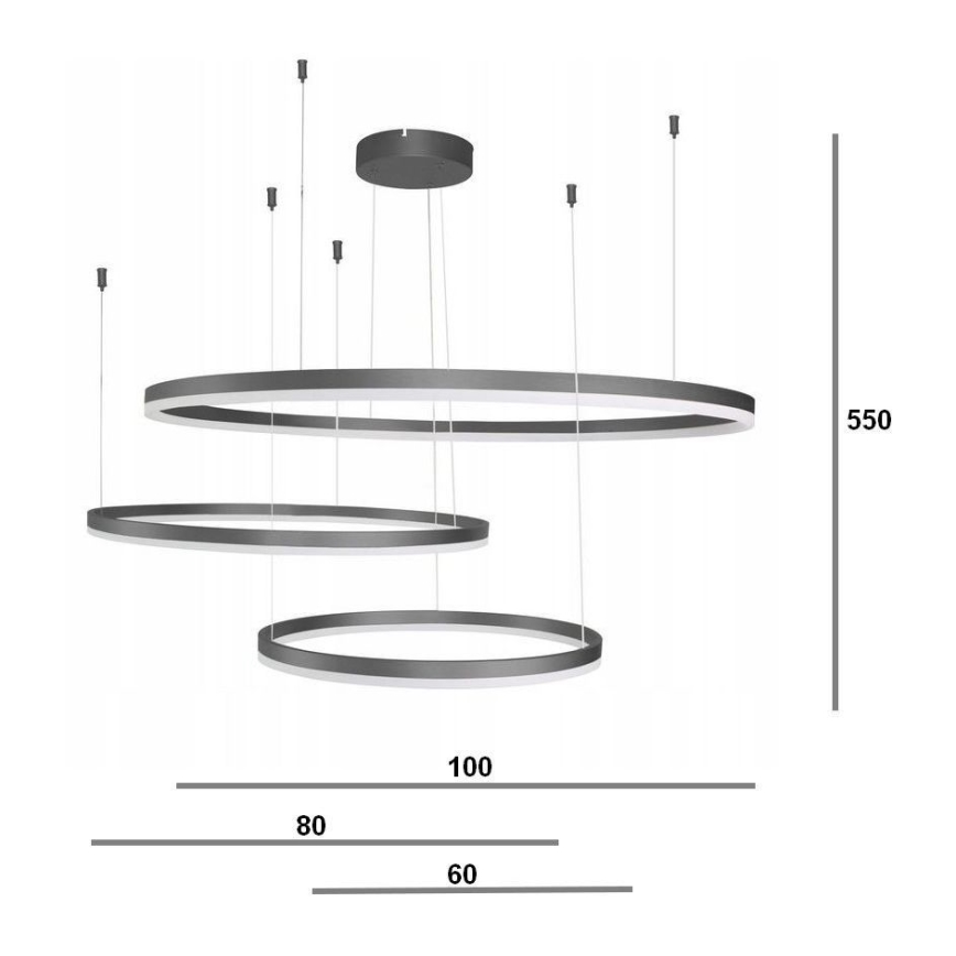 Azzardo AZ4707 - LED-kroonluchter aan kabel HALO LED/130W/230V zwart