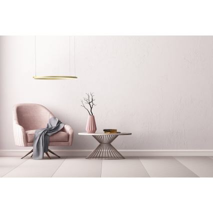 Azzardo AZ4961 -Dimbare LED hanglamp aan een koord HALO LED/56W/230V diameter 80 cm goud