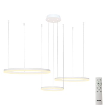 Azzardo AZ4971 - Dimbare LED hanglamp aan een koord HALO LED/120W/230V wit + afstandsbediening