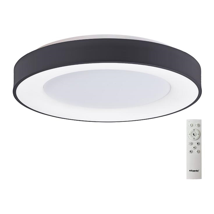 Azzardo AZ4991 - Dimbare LED plafondlamp SANTANA LED/50W/230V zwart + afstandsbediening