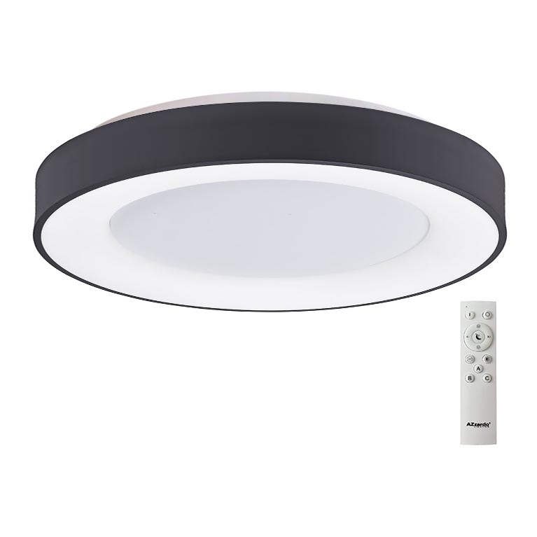 Azzardo AZ4995 - Dimbare LED plafondlamp SANTANA LED/80W/230V zwart + afstandsbediening