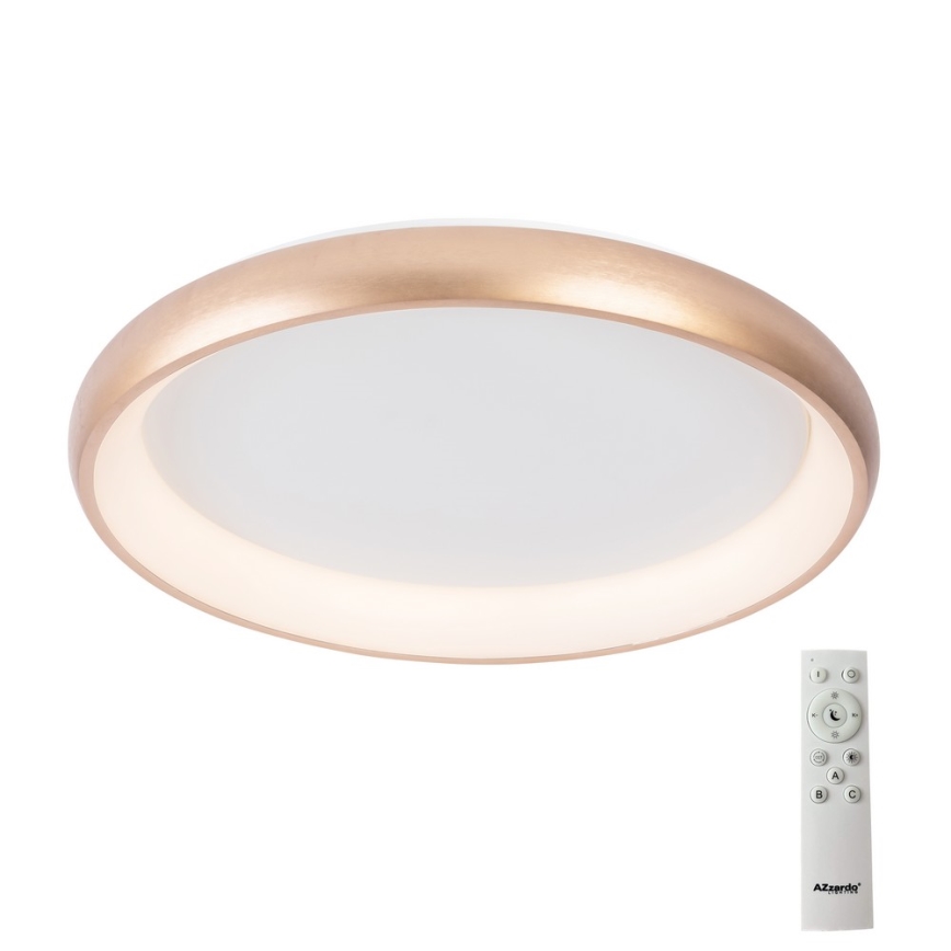 Azzardo AZ5076 - Dimbare LED Plafondlamp ANTONIO LED/80W/230V goud + afstandsbediening