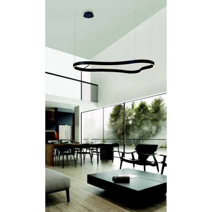 Azzardo AZ5093 - Dimbare LED hanglamp aan een koord MIRABELLA LED/60W/230V zwart