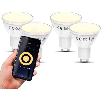 B.K. Licht 1261 - SET 4x Dimbare LED Lamp GU10/5,5W/230V Wi-Fi Tuya 2700K
