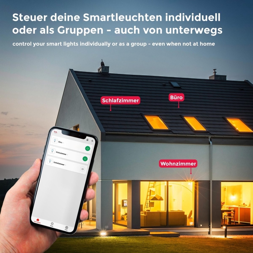 B.K. Licht 1261 - SET 4x Dimbare LED Lamp GU10/5,5W/230V Wi-Fi Tuya 2700K