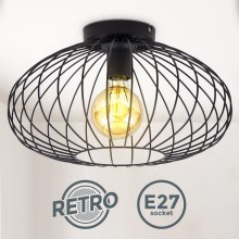 B.K. Licht 1398 - Hanglamp voor Oppervlak Montage RETRO 1xE27/40W/230V zwart