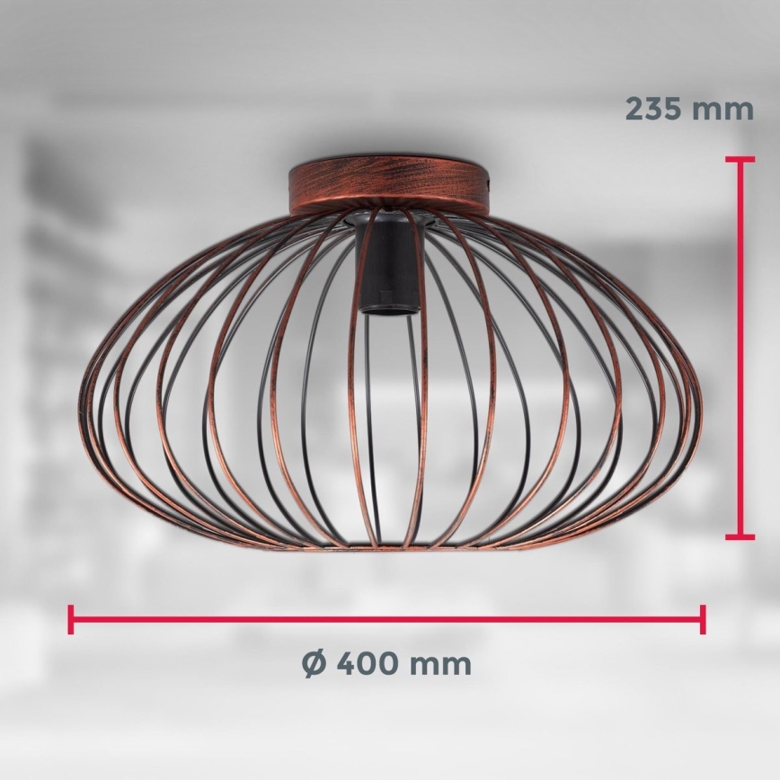 B.K. Licht 1471 - Hanglamp voor Oppervlak Montage RETRO 1xE27/40W/230V koper