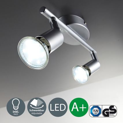 B.K.Licht 30-01-02-T - LED Spotlamp ESENTIALS 2xGU10/3W/230V 3000K
