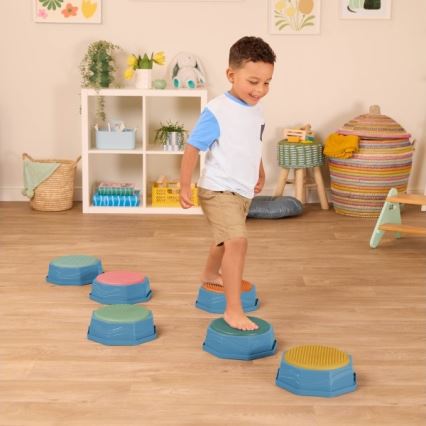 B-Toys - Evenwichtsstenen voor kinderen BALANCE & HOP 6 st.