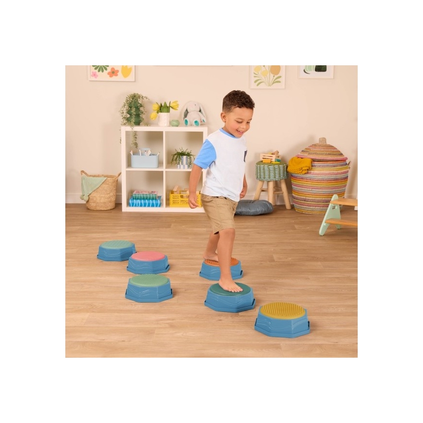 B-Toys - Evenwichtsstenen voor kinderen BALANCE & HOP 6 st.