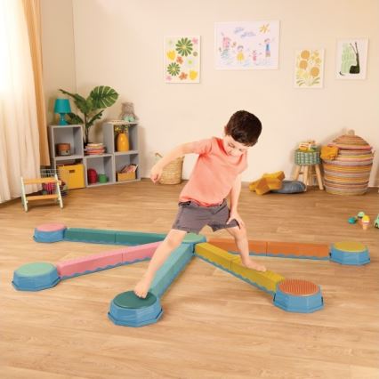 B-Toys - Evenwichtsstenen voor kinderen BALANCE & HOP 6 st.