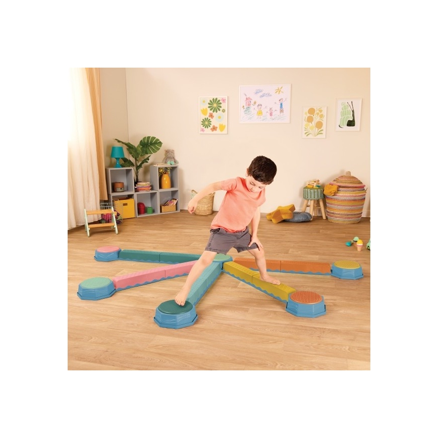 B-Toys - Evenwichtsstenen voor kinderen BALANCE & HOP 6 st.