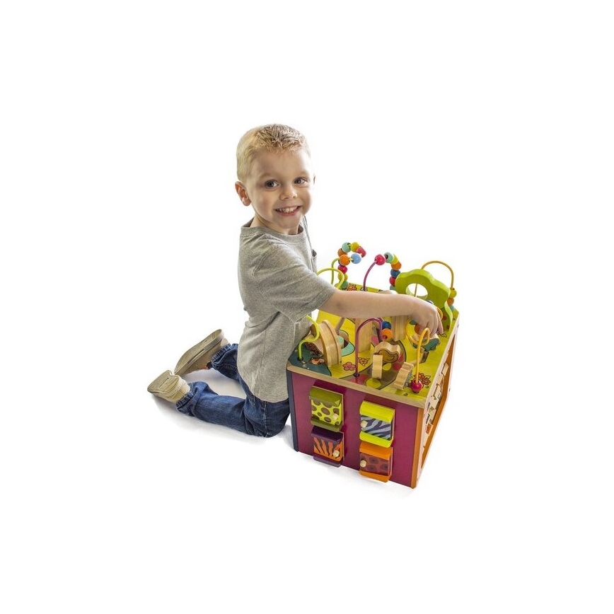 B-Toys - Interactieve kubus Zoo rubber vijg