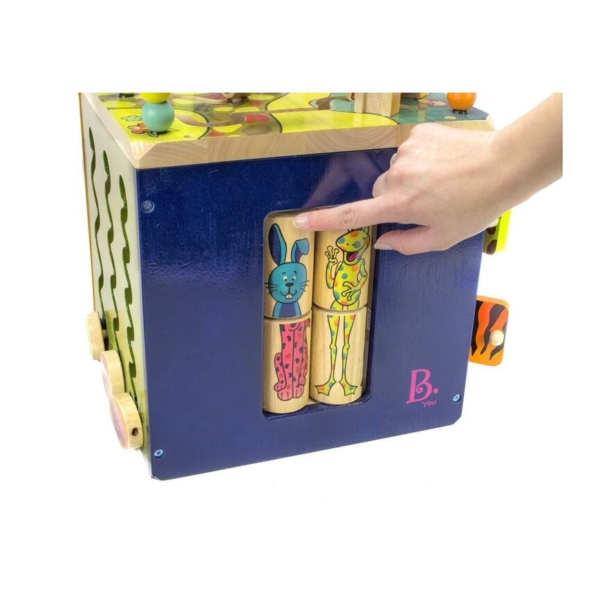 B-Toys - Interactieve kubus Zoo rubber vijg