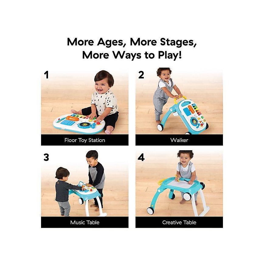 Baby Einstein - Loopwagentje met activiteiten 4in1 MUSICAL MIX ‘N ROLL 3xAA