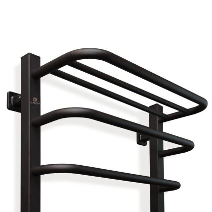 Badkamer elektrisch radiator met thermostaat FORTIS 350W/230V 80,6 cm IP44 zwart rechts hoekig