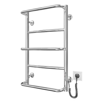 Badkamer handdoekladderradiator LUX 65W/230V 66x42 cm roestvrij staal / glanzend chroom, rechts