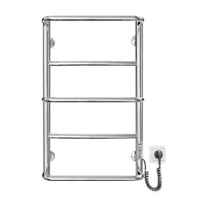 Badkamer handdoekladderradiator LUX 65W/230V 66x42 cm roestvrij staal / glanzend chroom, rechts