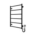 Badkamer handdoekradiator CLASSIC 110W/230V 81x52 cm RVS/zwart rechts