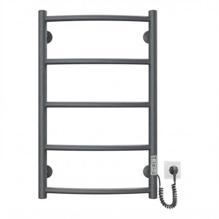 Badkamer handdoekradiator CLASSIC 65W/230V 66x42 cm RVS/antraciet, rechts