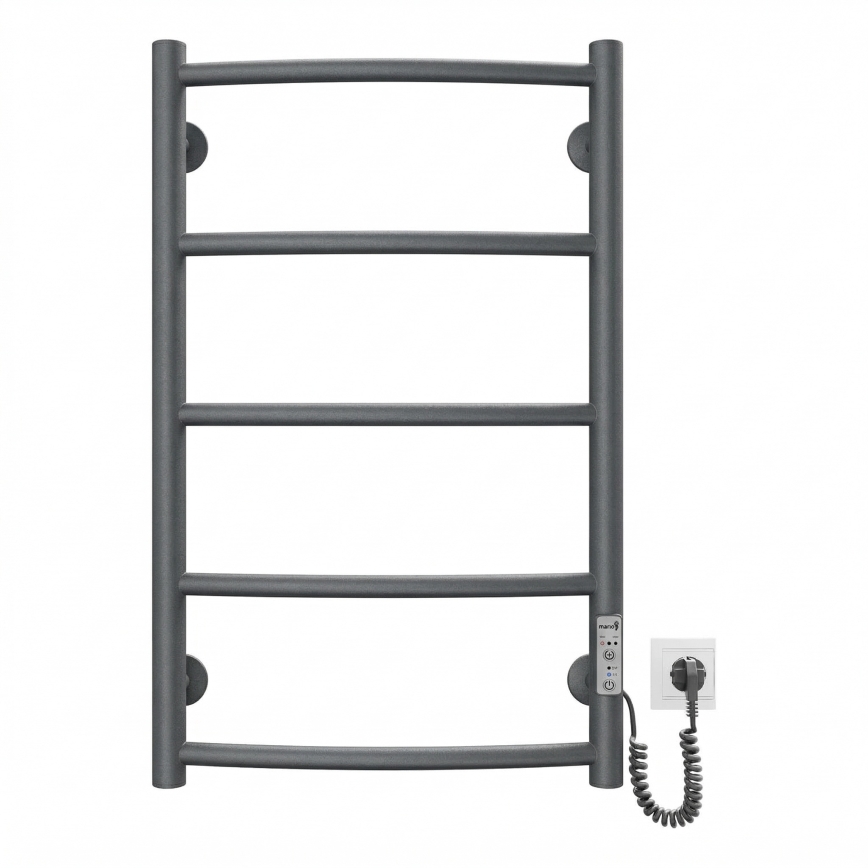 Badkamer handdoekradiator CLASSIC 65W/230V 66x42 cm RVS/antraciet, rechts