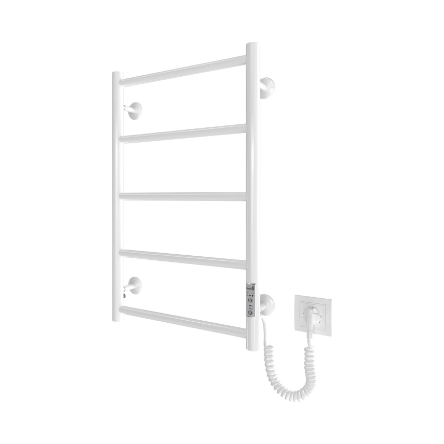 Badkamer handdoekradiator CLASSIC 65W/230V 66x42 cm RVS/wit rechts