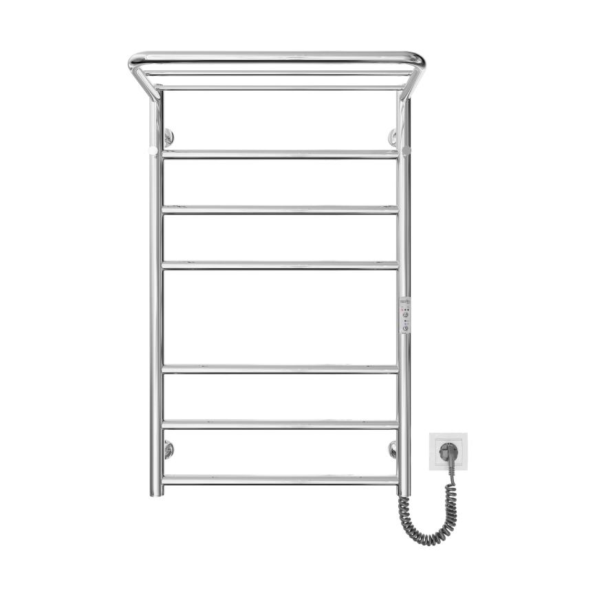 Badkamer handdoekradiator HOME 95W/230V 77x53 cm rvs/chroom rechts