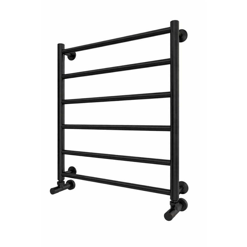 Badkamer handdoekradiator INOX FLAT 122W/230V 57x43 cm RVS/zwart