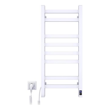Badkamer handdoekradiator met thermostaat AVANGARD 251W/230V 80,6 cm IP44 wit links hoekig