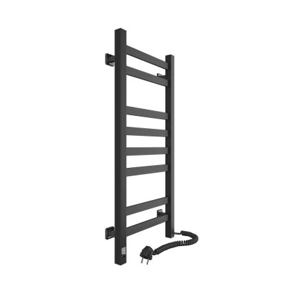 Badkamerradiator met thermostaat AVANGARD 251W/230V 80,6cm IP44 zwart, rechts, rechthoekig