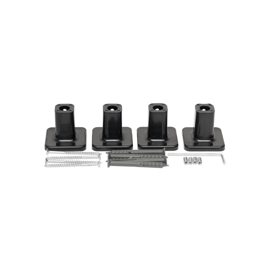 Handdoekradiator voor badkamer met thermostaat AVANGARD 316W/230V 50,6 cm IP44 zwart links vierkant