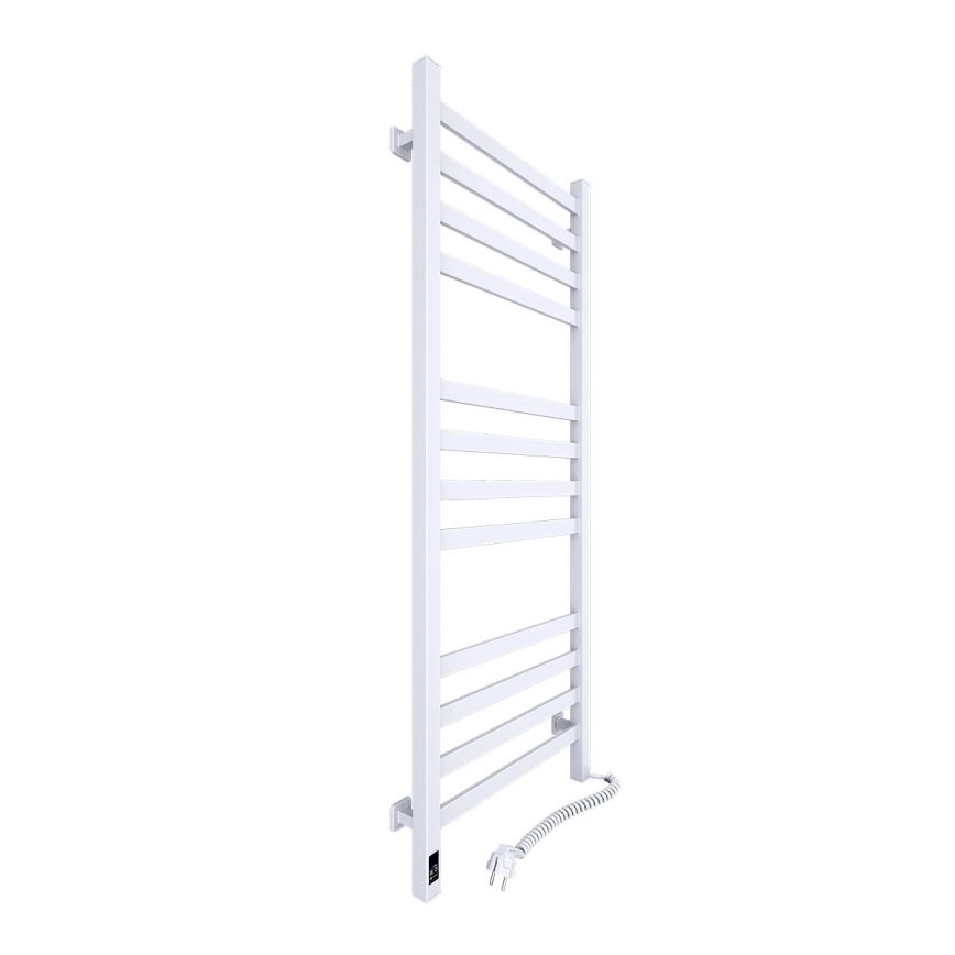 Ladderradiator voor badkamer met thermostaat AVANGARD 459W/230V 120,6cm IP44 wit rechts vierkant