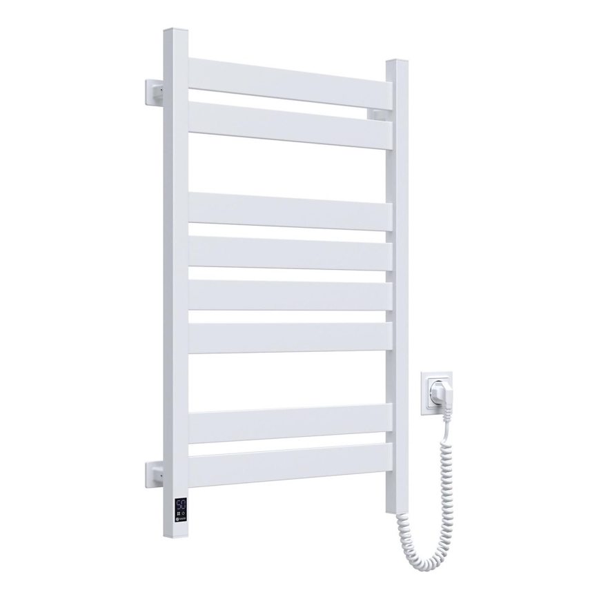 Badkamer handdoekradiator met thermostaat LARGO 432W/230V 80,6 cm IP44 wit rechts hoekig