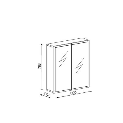 Badkamer Kast met Spiegel KAYLA 78x60 cm wit