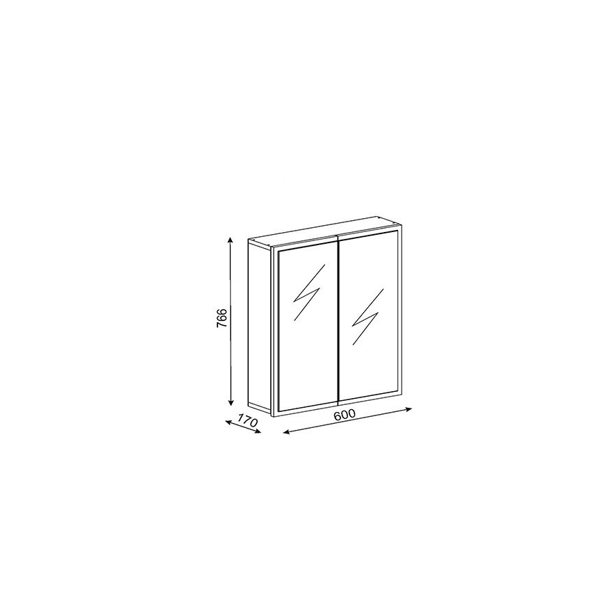 Badkamer Kast met Spiegel KAYLA 78x60 cm wit