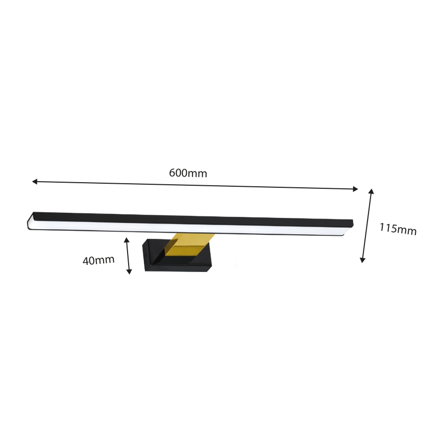 Badkamer LED Spiegel Verlichting SHINE LED/13,8W/230V IP44 zwart/goud