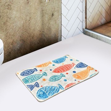Badkamer mat FISH 40x60 cm kleurrijk