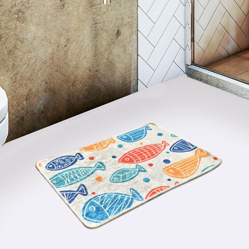 Badkamer mat FISH 40x60 cm kleurrijk