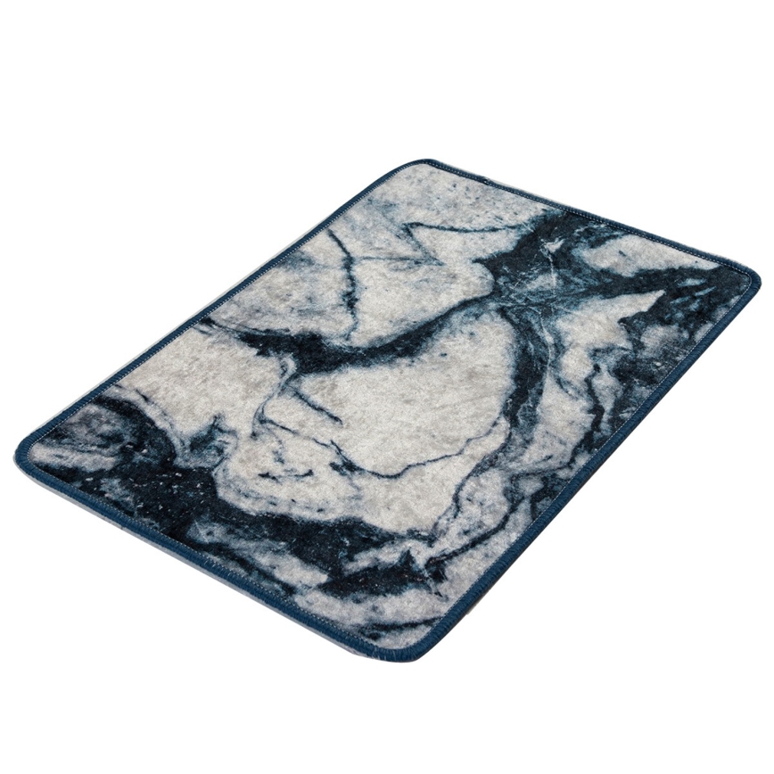 Badkamer mat MERMER 40x60 cm zwart/wit