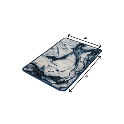 Badkamer mat MERMER 40x60 cm zwart/wit