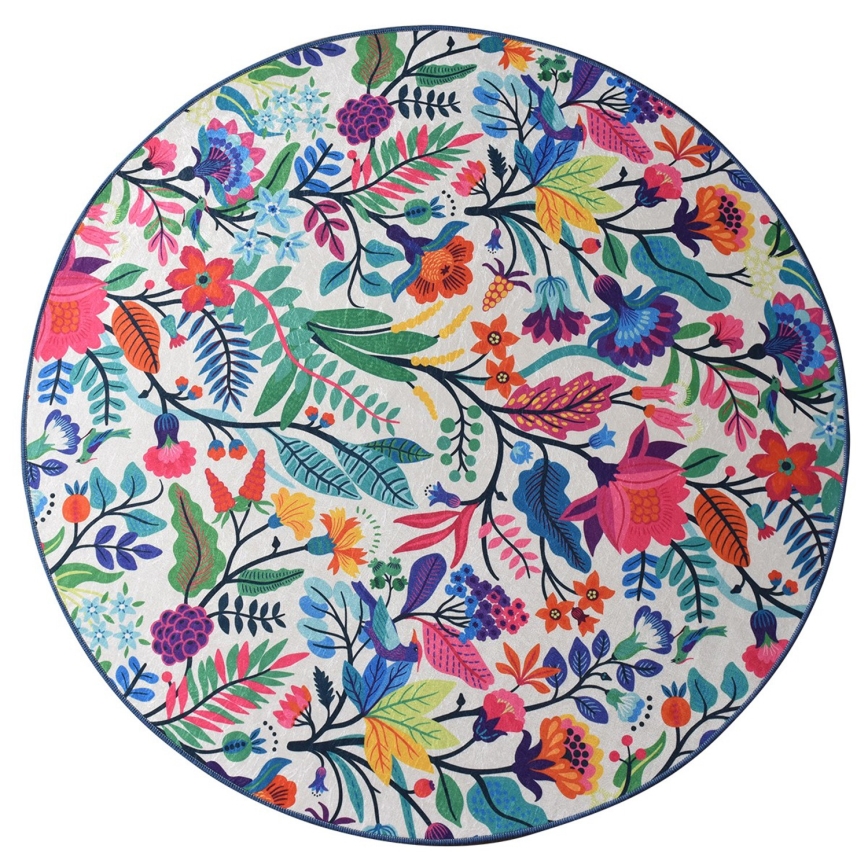 Badkamer mat PICTURA diameter 100 cm kleurrijk