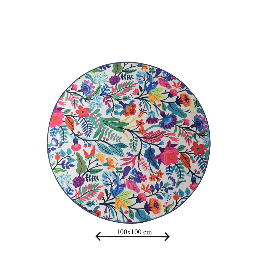Badkamer mat PICTURA diameter 100 cm kleurrijk