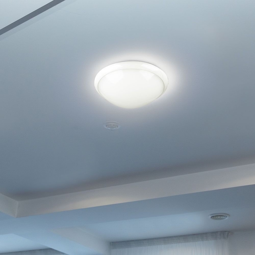 Badkamer plafondlamp met sensor 1xE27/60W/230V IP44 ø 29,6 cm